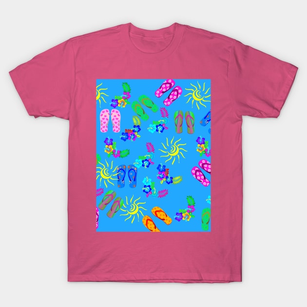 Summer Flip Flops & Flowers T-Shirt by What I See by Dawne